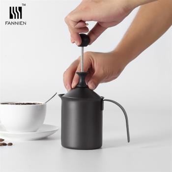 打奶泡器杯機壺家用拉花小v型手持咖啡花式雙層不銹鋼加厚手動工
