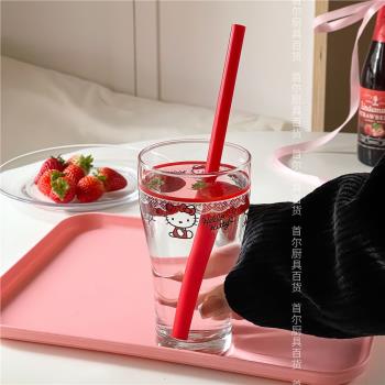 Vintage中古啤酒杯HelloKitty三麗鷗玻璃杯咖啡杯牛奶果汁杯水杯