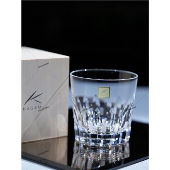 成都實體店KAGAMI校倉威士忌杯水晶玻璃洋酒杯洛克杯透明凈飲杯