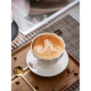 清一丨禪風黑白咖啡杯碟套裝 歐式簡約小奢華陶瓷手沖拉花咖啡杯