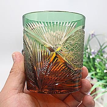 日式水晶玻璃杯威士忌杯日本江戶切子工藝手工雕刻洋酒杯家用禮品