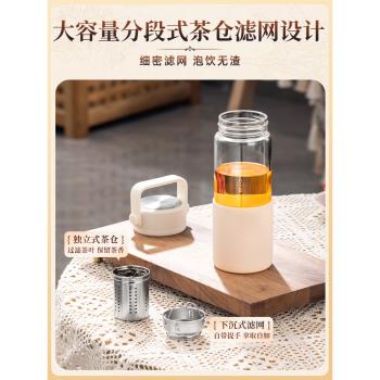寶威瑪茶水分離泡茶杯子玻璃杯水杯女生情侶大容量隨手果茶咖啡杯