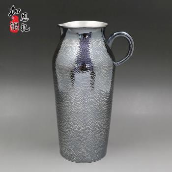 純銀醒酒器999足銀分酒器葡萄酒大容量銀器皿 高檔倒酒器純銀酒具