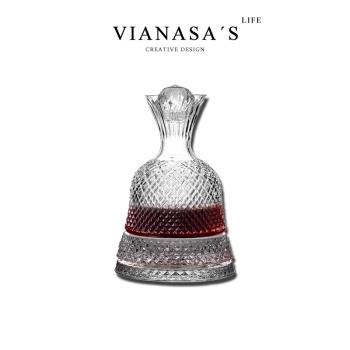 VIANASAS歐式輕奢水晶快速旋渦紅酒醒酒器家用高階感旋轉分酒器