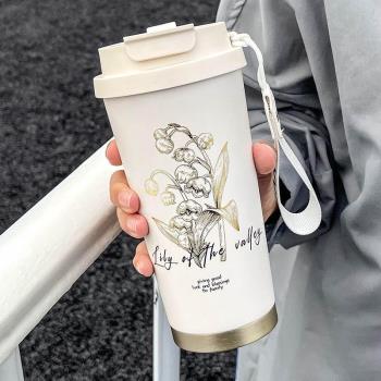 新款陶瓷內膽316不銹鋼保溫杯真空雙層便攜吸管杯商務辦公咖啡杯