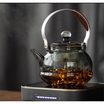 加厚高硼矽耐熱燒水壺玻璃星空壺蒸煮一體煮茶壺防燙大容量提樑壺