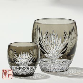日本進口KAGAMI江戶切子水晶玻璃白酒杯威士忌杯月下美人清酒杯