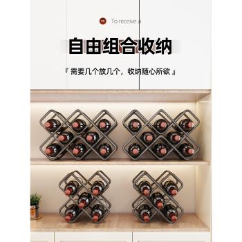 酒架紅酒架置物架展示架高階輕奢架託葡萄酒家用酒瓶架放酒收納斜