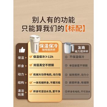 全自動攪拌杯電動咖啡杯316不銹鋼水杯保溫杯2024新款隨身商務杯
