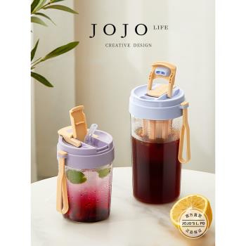 JOJOS L. PD.雜貨先生.水杯帶吸管便攜耐高溫雙飲冷萃杯 | 扳開