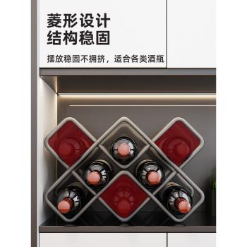 家用紅酒架酒櫃多格酒架葡萄酒裝飾收納擺件酒瓶架子輕奢高檔酒架