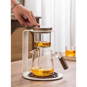 敘錦自動懶人泡茶器玻璃飄逸杯高檔茶具套裝沖茶器整套泡茶壺茶架