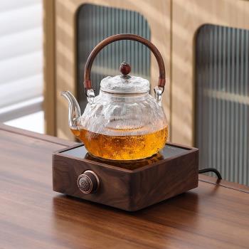 2024新款玻璃煮茶壺耐高溫電陶爐茶爐專用蒸煮兩用煮茶器家用提樑