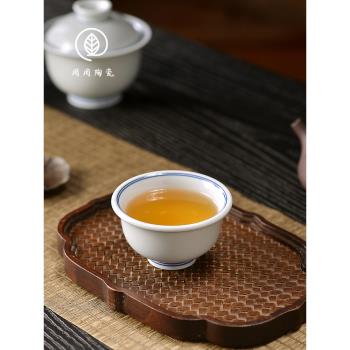 景德鎮青花手工手繪壓手杯主人杯陶瓷功夫茶杯個人高檔送禮杯子