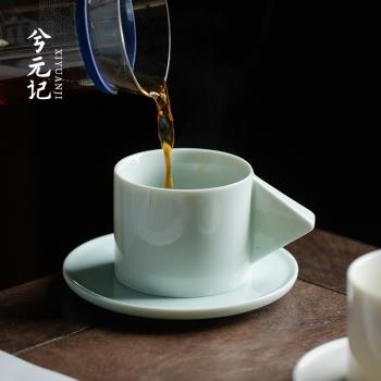 咖啡杯創意積木帶碟杯套裝高檔精緻下午茶專用杯辦公室早餐馬可杯