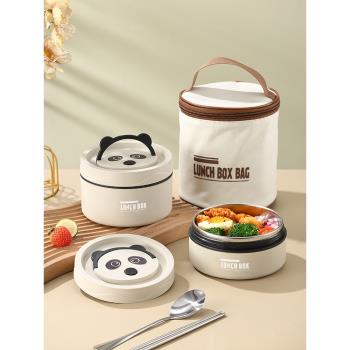 日系上班族保溫神器可微波爐加熱的專用帶飯盒便當早餐盒便攜套裝