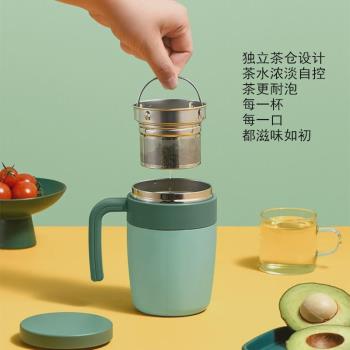 316不銹鋼茶水分離保溫杯辦公高檔茶杯馬杯克杯手柄泡咖啡水杯