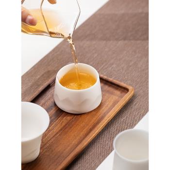一品仟堂 德化羊脂玉白瓷功夫茶具單杯主人杯手工陶瓷茶杯品茗杯
