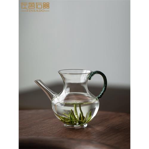 左茗右器高端炫彩仿宋玻璃公道杯茶濾一體透明沖泡茶壺勻杯分茶器