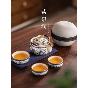JOJOS L. PD.紫泉澗.手抓壺旅行功夫茶具小套裝便攜式 | 佔用