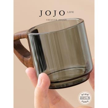 JOJOS L. PD.course.玻璃小茶杯品茗杯帶把手胡桃木水杯 | 選課