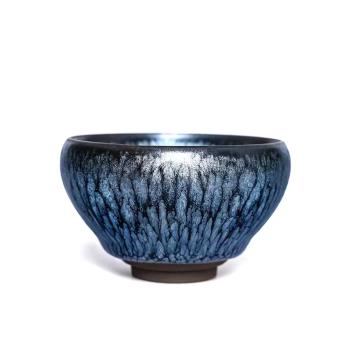建陽建盞大師蔡龍純手工油滴百花茶碗天目陶瓷茶杯功夫茶具主人杯