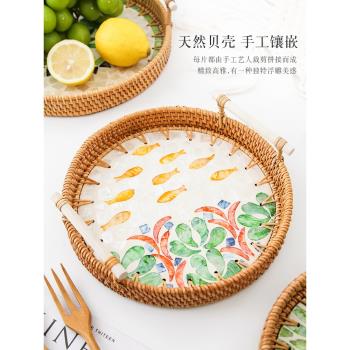 水果點心盤饅頭下午茶越南藤編