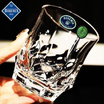 日本NY捷克進口水晶玻璃威士忌杯牛奶果汁可樂杯家用洋酒杯飲料杯