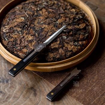 手工撬茶刀赤雲非大馬士革百煉花紋鋼茶針茶錐黑茶餅普洱茶具配件