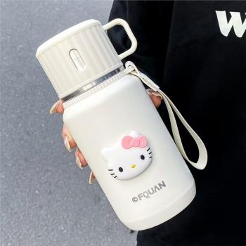 茶水分離保溫杯女士學生簡約便攜外帶兩用杯蓋喝水茶杯子情侶保冷
