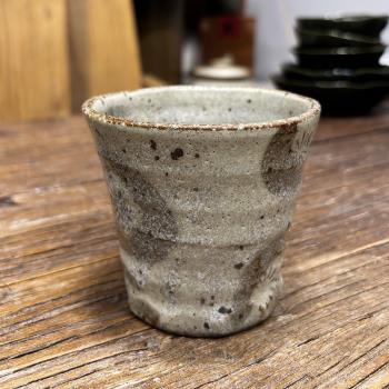 美濃燒復古粗陶質感釉下彩咖啡杯