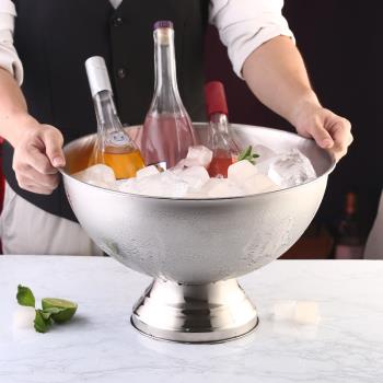 不銹鋼香檳盆冰桶酒吧ktv冰粒冰鎮冰酒啤酒紅酒冰塊冰桶賓治大號