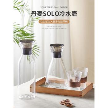 冷水壺玻璃耐高溫涼水杯大容量開水杯冷萃水壺家用夏季涼水壺套裝