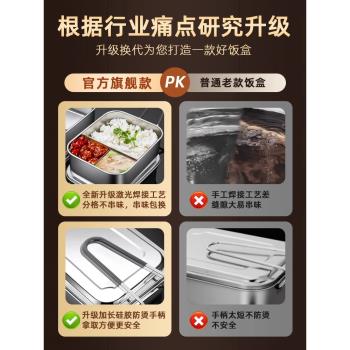 食品級316不銹鋼飯盒長方形小學生專用上班族食堂打飯蒸飯便當盒