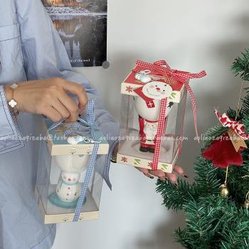 釉下彩陶瓷杯可愛氛圍感聖誕圍巾小雪人高腳杯馬克杯伴手禮高顏值