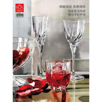 RCR高階進口紅酒杯水晶玻璃杯香檳杯洋酒杯威士忌杯高身高腳水杯