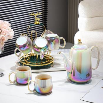 陶瓷高顏值輕奢水杯套裝茶具茶杯家用客廳水具喬遷新居結婚送禮