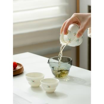 便攜式旅行茶具一壺二杯快客蓋碗泡茶魔術盒收納包戶外車載一人飲