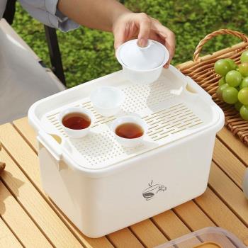 茶杯收納盒家用桌面收納盒帶蓋防塵功夫茶杯茶壺可疊加茶具儲存盒