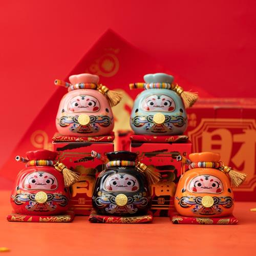 2025蛇年卡通吉祥物陶瓷生肖蛇擺件存錢罐店鋪開業家居年會伴手禮