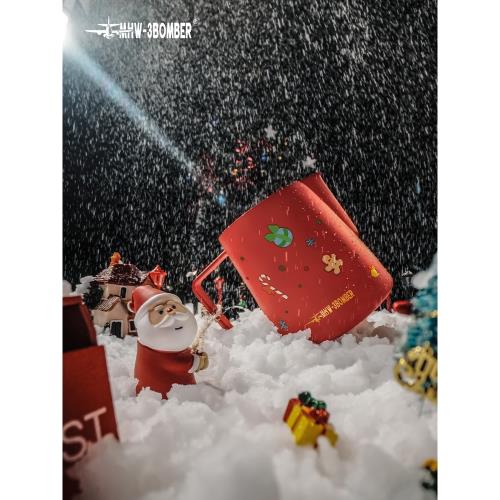 MHW轟炸機拉花缸圣誕限定 海浪咖啡拉花杯鱷魚缸嘴尖嘴拉花杯打奶