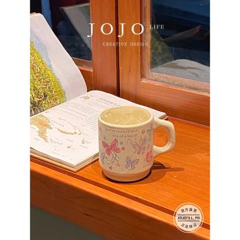 JOJOS L. PD.close.線條蝴蝶陶瓷杯馬克杯咖啡杯水杯小眾 | 取近