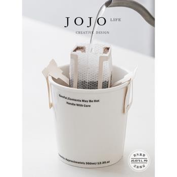 JOJOS L. PD.straight.陶瓷水杯咖啡杯簡約家用早餐字母杯| 柄直