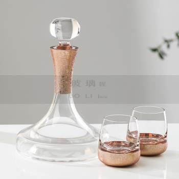 輕奢水晶玻璃醒酒器套裝家用售樓處客廳餐廳酒吧臺擺件酒具裝飾品