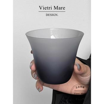 Vietri Mare玻璃杯創意磨砂漸變咖啡杯高階感酒杯黑色杯子丨珀爾