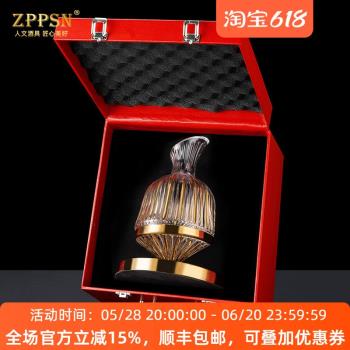 義大利ZPPSN金色旋轉醒酒器水晶玻璃紅酒杯家用葡萄酒杯皮箱套裝