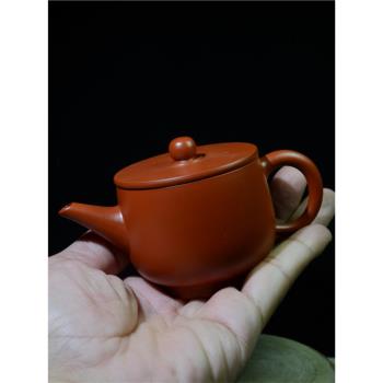 漢瓦潮州章氏朱泥純手工手拉工夫茶壺小號3杯壺沖罐功夫茶具120ml