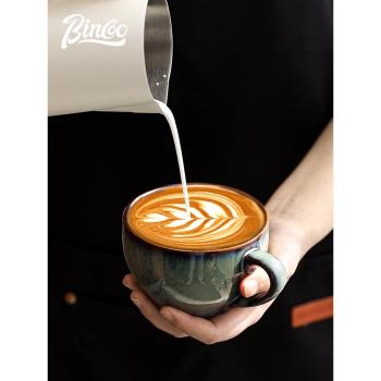 Bincoo咖啡杯陶瓷復古高檔拉花杯碟套裝情侶杯子創意拿鐵dirty杯