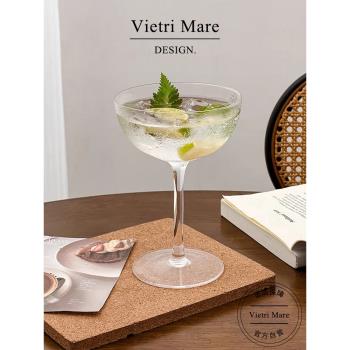 Vietri Mare玻璃杯日式寬口高腳香檳杯馬天尼酒杯高檔杯子丨喬波