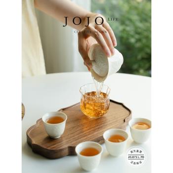 JOJOS L. PD.Ding.蓋碗定窯白蓮花蓮心捧香家用泡茶碗陶瓷 |誦文